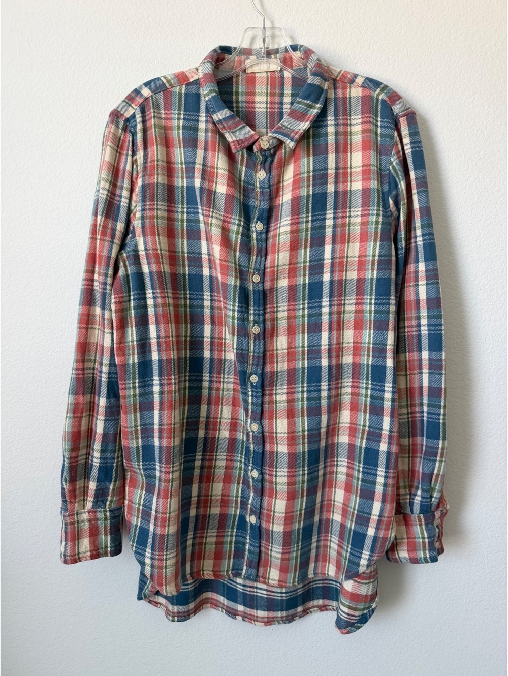 CP Shades Long Sleeve Button Up Multicolor Plaid Flannel Shirt Women's Size L